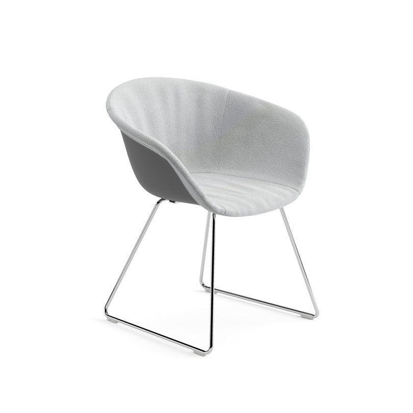 Duna 02 chair on stem with armrests | Arper US